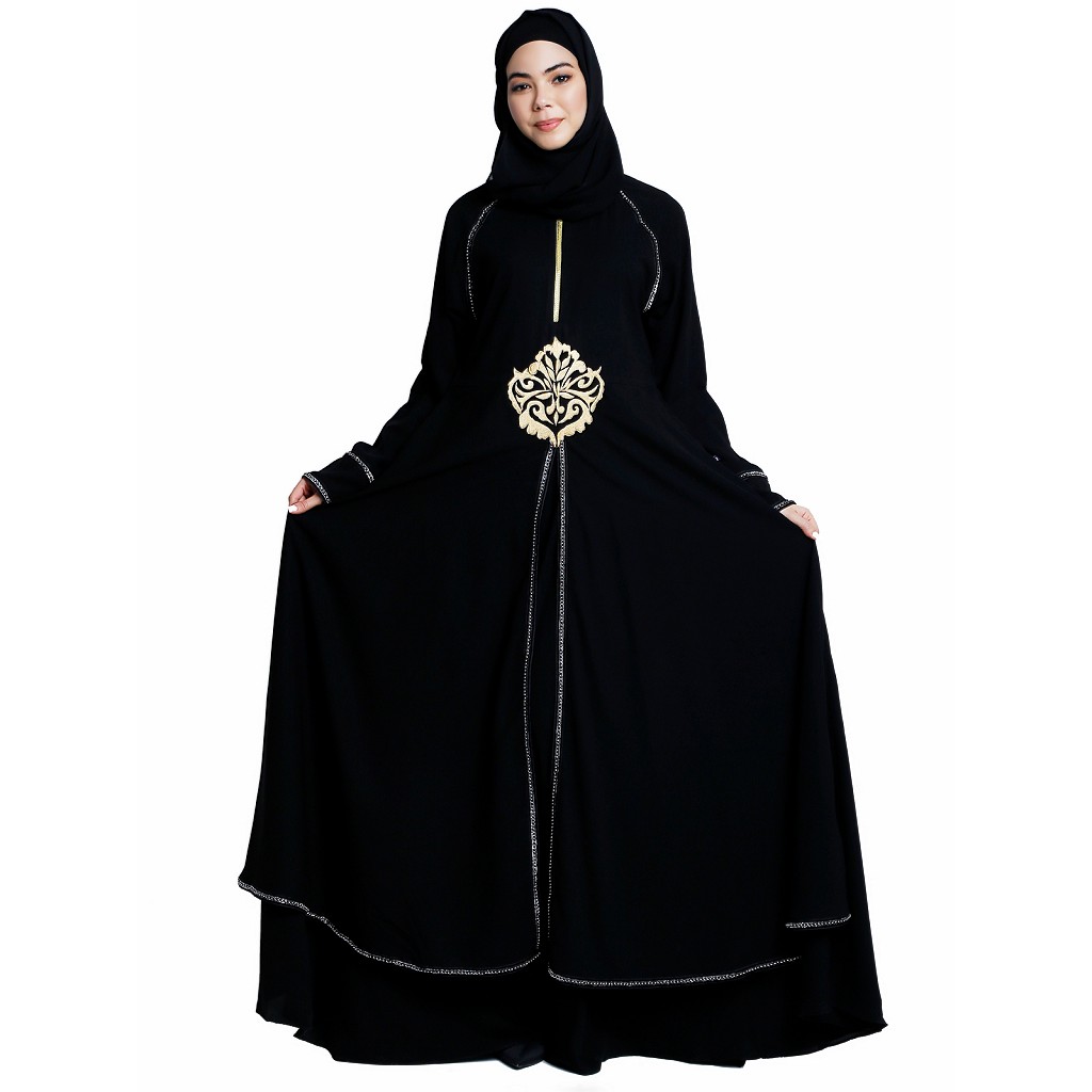 Abaya online Designer double layered abaya at www.lihaaj in USA